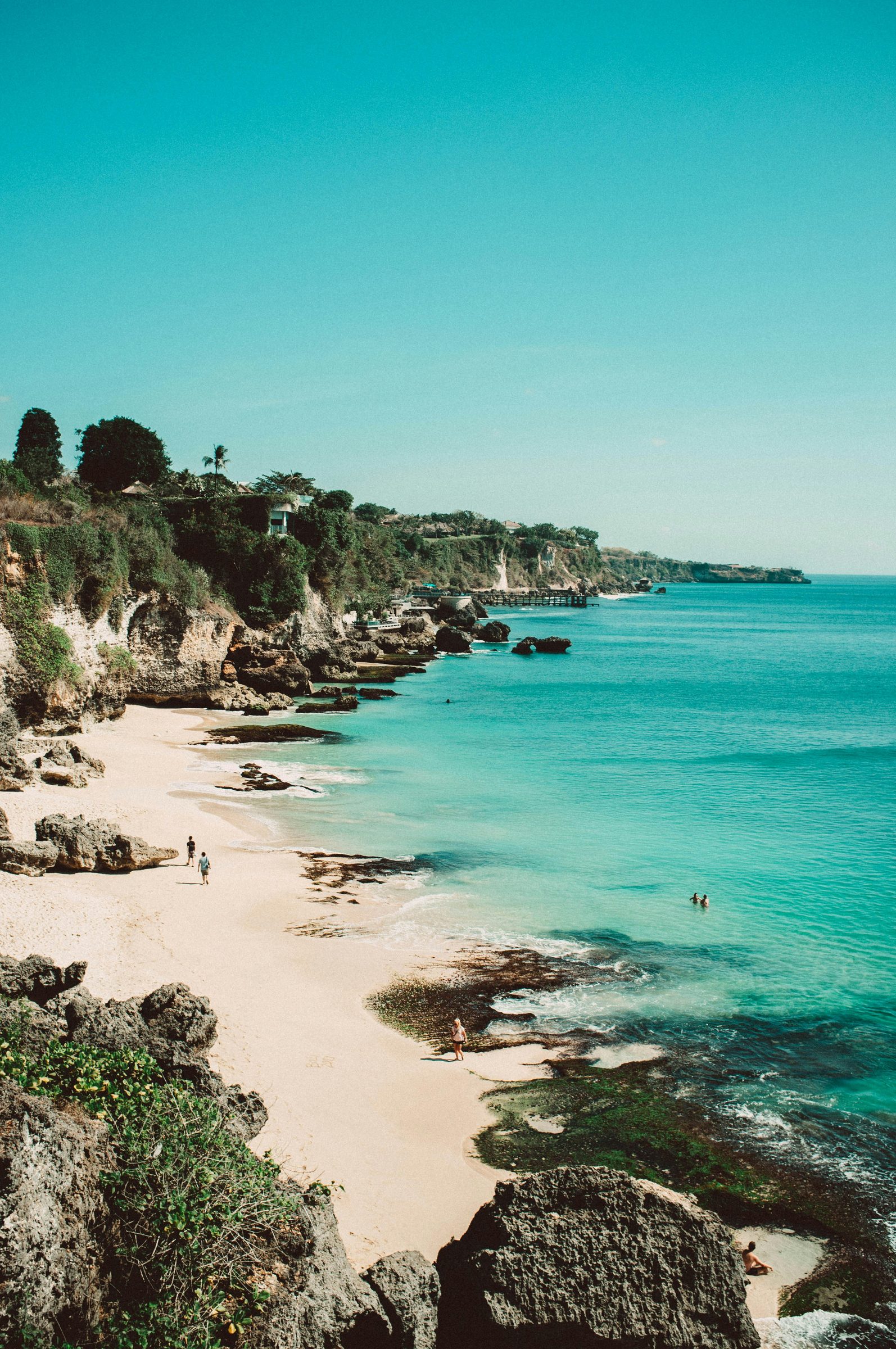 Bali coastal landscape with beach and ocean